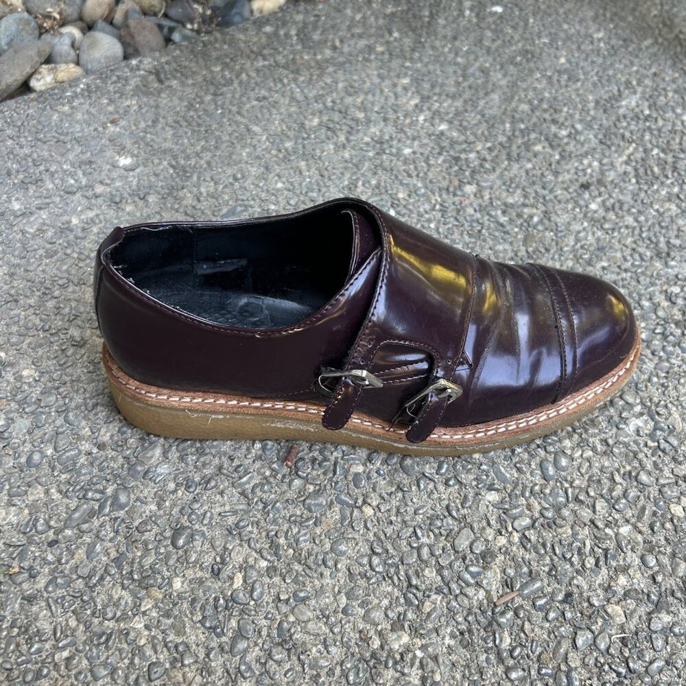 Zara Basic Y2k Maroon Double Buckle Monkstrap Pla… - image 7